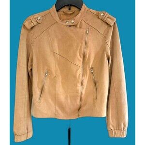 BLANKNYC Jacket Womens Small Biker Motorcycle Crop Asymmetrical Zip Faux Suede